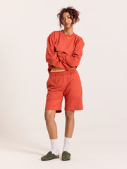 Rust Orange Loose Fit Cropped T-Shirt